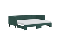 Sofá-cama com gavetão VIDAXL Verde Veludo (80x200 cm)