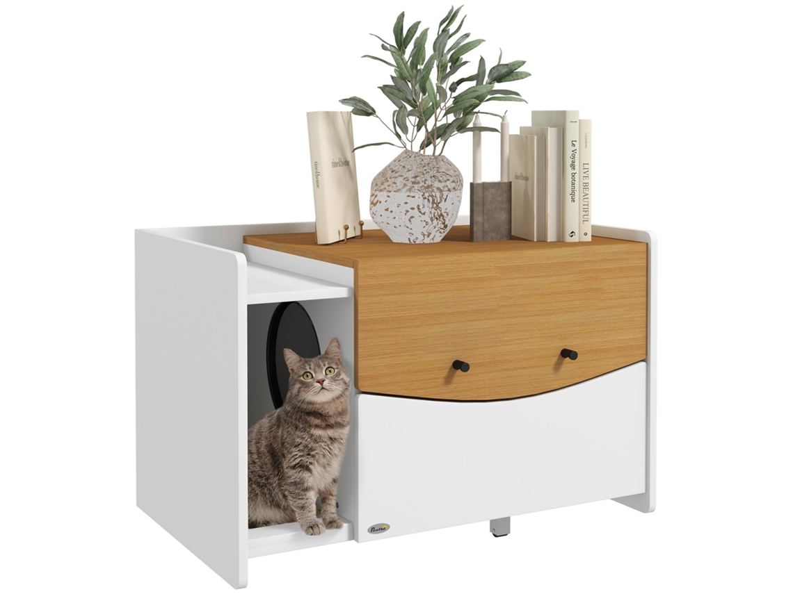 Caixa De Areia Extensível Para S, Design Tipo Armário, Compartimento Para Areia, 78x50x51cm, Carvalho/branco