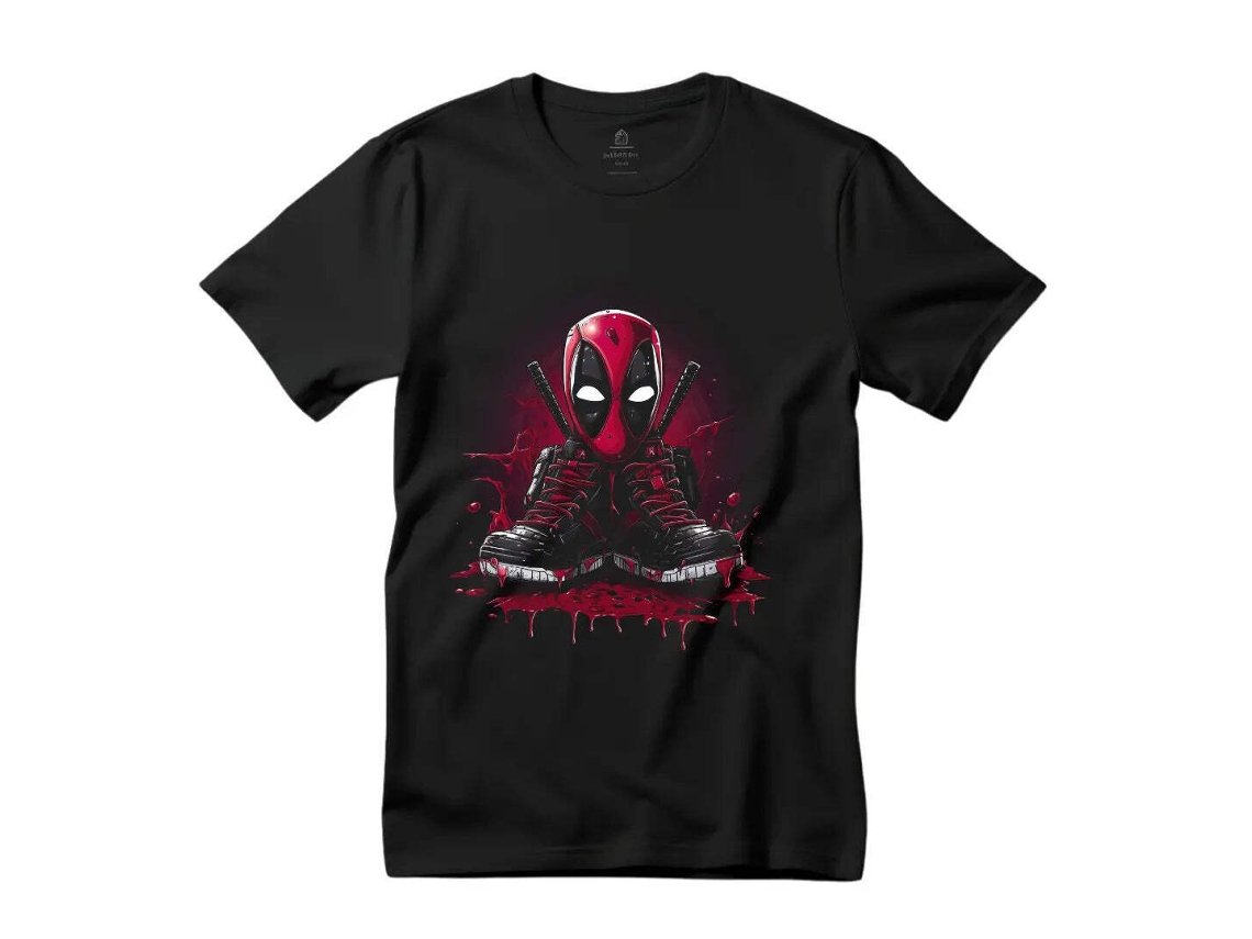 T-shirt Rockinstone Black Deadpool Sneakers : Step Into Action With Style(s)