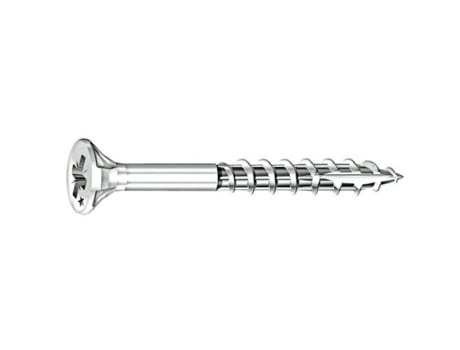 Parafuso para Madeira em Aglomerado Foguete Aço Zincado Branco Cabeça Escareada Parcialmente Rosca Pz Recesso 6X16070Mm de 100 P ROCKET
