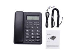 Telefone Fixo com Fio de Mesa com Display LCD, identificação de chamadas, calculadora, alto-falante para hotel, escritório e lar | S/MARCA