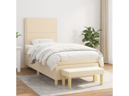 Vidaxl Cama Com Molas/colchão 90x200 Cm Tecido Cor Crème
