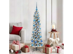Vidaxl Árvore De Natal Artificial Branco 150 Cm Pvc, Metal E Plástico