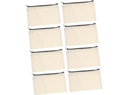 Conjunto De 12 Necessaires De Lona Em Branco Com Zíper, Para Guardar Cosméticos E Artigos De Papelaria. Bolsa