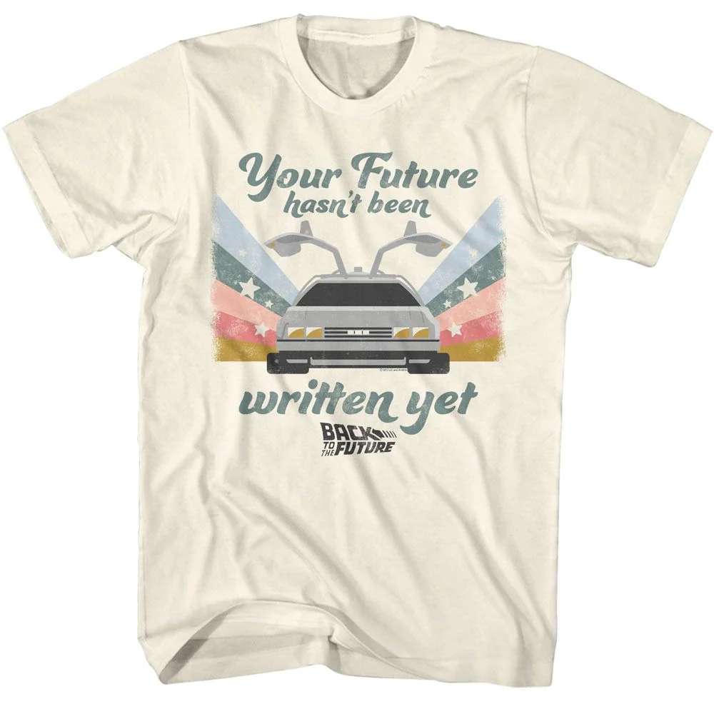 Rockinstone Back To The Future Movie Your Future Solid Natural Adult T-shirt Size:l