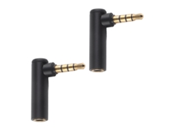 Aetheria 2pcs Adaptador de Áudio 3.5mm Macho para Fêmea com Ângulo de 90 Graus Jack