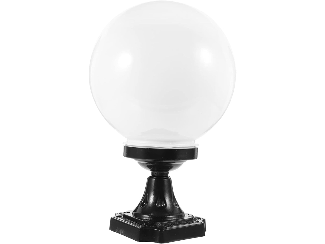 Abajur Esférico De Acrílico Branco De 20 Cm Para Luminária De Chão Externa