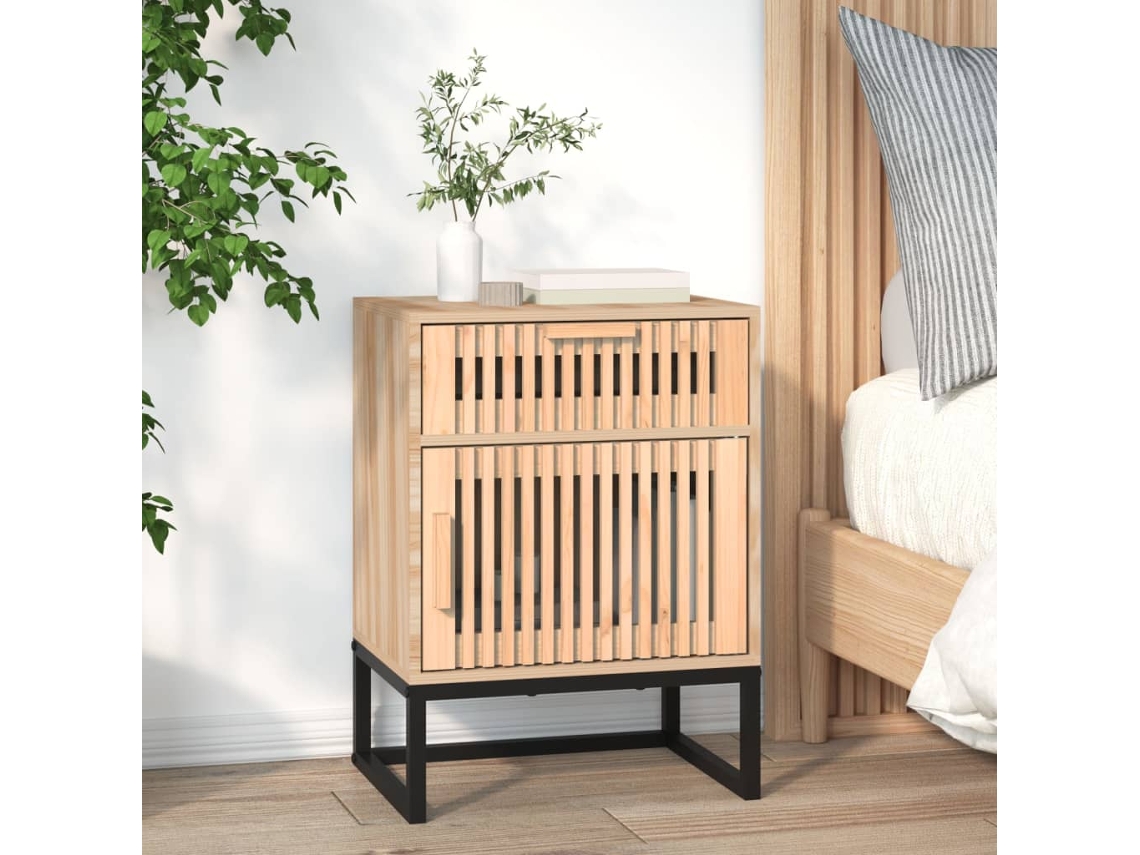 Vidaxl Mesa De Cabeceira 40x30x55,5 Cm Derivados De Madeira E Ferro