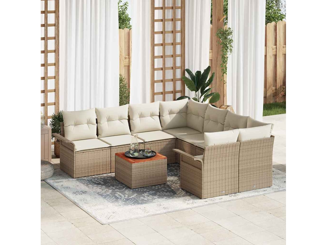 Vidaxl Conjunto De Sofá De Jardim 9 Unid. 8-número De Lugares