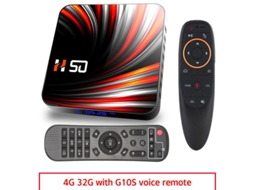 Box Smart Tv Para Android 10.0 4K 4Gb 32Gb 64Gb 3D Video 4+32Geuropean Plug+G10S Remote Control
