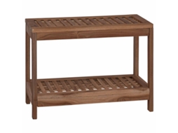 Conjunto 1 Mesa De Canto Para Banheiro Vidaxl Castanho Madeira De Teca Maciça (60 X 30 X 45 Cm)