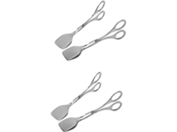 Toyvian Conjunto De 2 Pinças Aço Inoxidável Para Alimentos, Pinça De Cozinha Para Grelhar Carne, Dobrável, Fritar