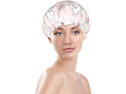 Touca De Banho Feminina, Reutilizável, Impermeável, Dupla Camada, Com Elástico, Ideal Para Cabelos Longos, Touca Fofa