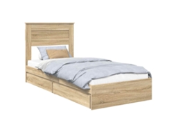 Cama com Armazenamento com Gaveta Carvalho Sonoma 90x190 cm MAISON EXCLUSIVE