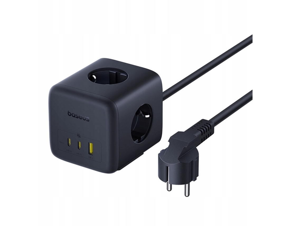 Extensão Baseus Enerfill Cube Power Strip 67w 1,5m Preta