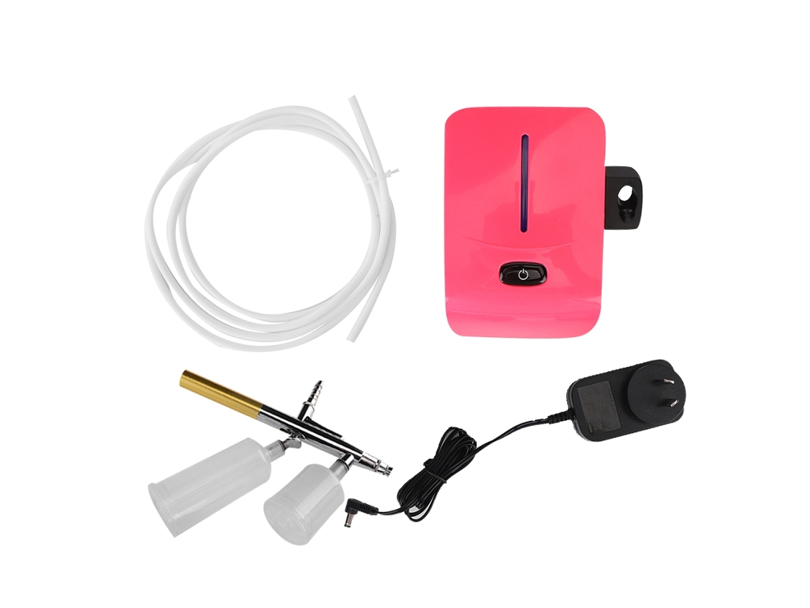 Mini compressor de ar com nano pulverizador de oxigênio para hidratação e rejuvenescimento facial (vermelho)