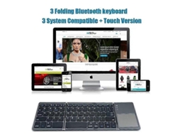 Mini Teclado Dobrável Bluetooth compatível com Ipad, Android, Windows, Ios, com Touchpad TAISHENGDA