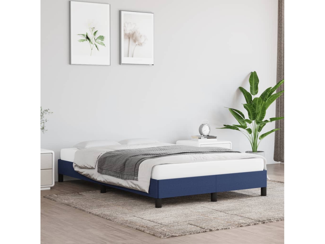 Estrutura De Cama Sem Colchão 120x200 Cm Tecido Azul