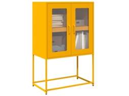 Aparador Alto 68x39x107 cm Acero Amarillo Mostaza