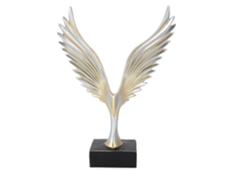 Baok - Escultura Abstrata de Águia em Resina com Alações, Ideal para Decoração de Mesa em Casa ou Escritório, Cor Dourada