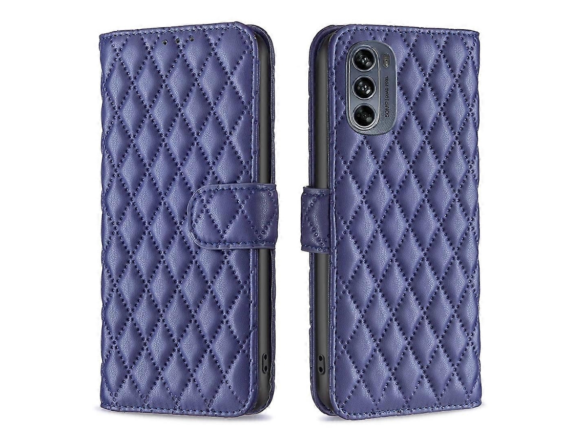 Capa De Couro Com Estampa De Diamante Para Motorola Moto G62