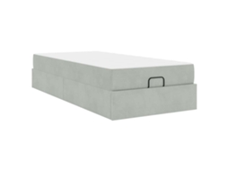Conjunto 2 Cama Moderna Vidaxl Cinzento-claro Veludo (100 X 200 Cm)