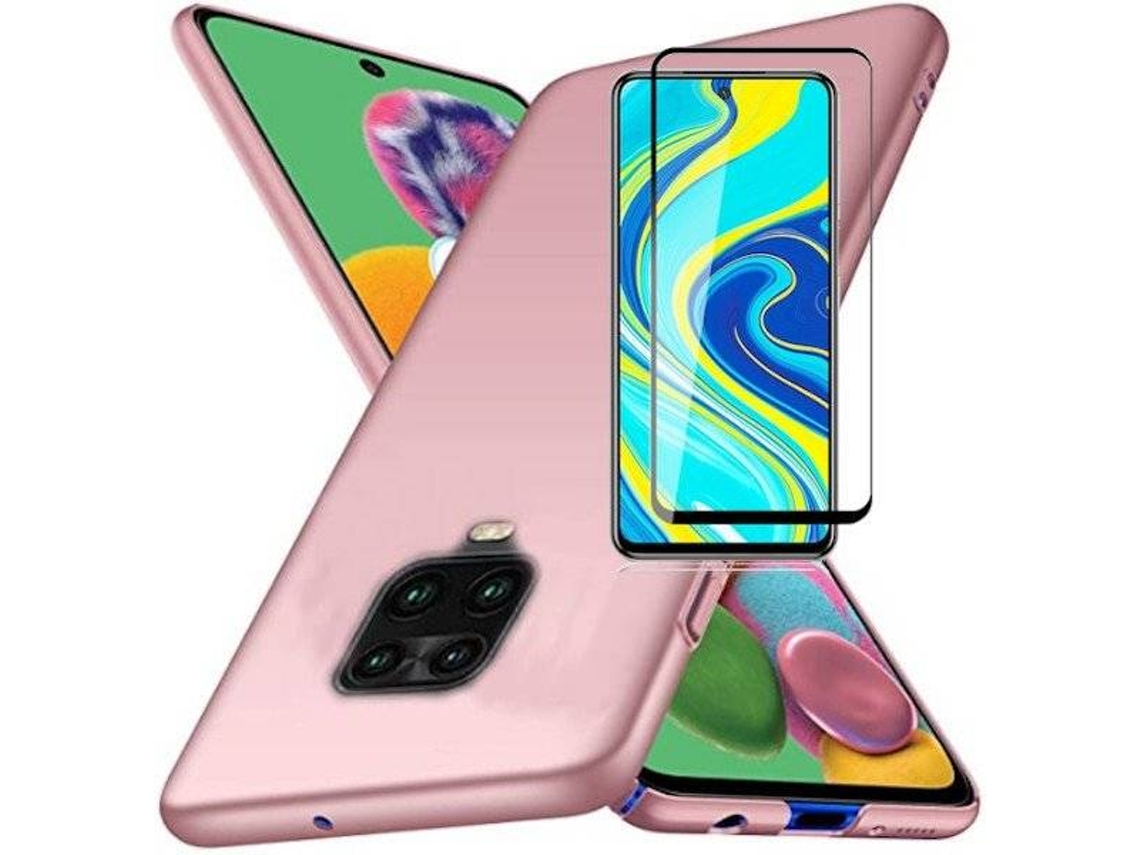 Kit Capa e Película de Vidro 5D Full Cover Xiaomi Note 9s SlimShield Rosa