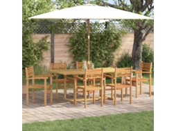 Vidaxl Conjunto De Jantar Para Jardim 7 Unid. Castanho