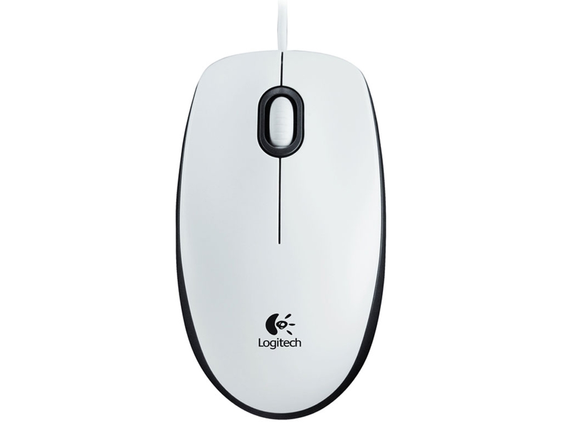 Rato LOGITECH M100 (Cabo USB - Casual - 1000dpi - Branco)