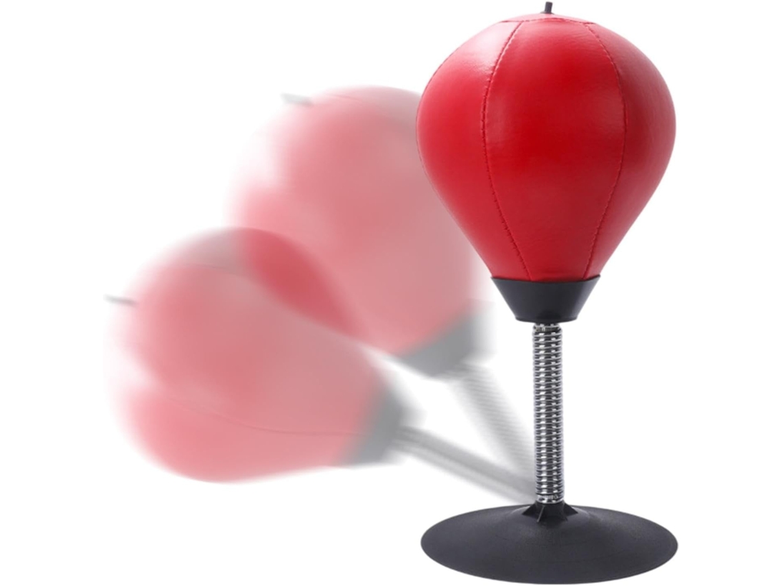 Máquina De Boxe De Mesa Com Bola, Ventosa E Bomba, Vermelha, Elysve