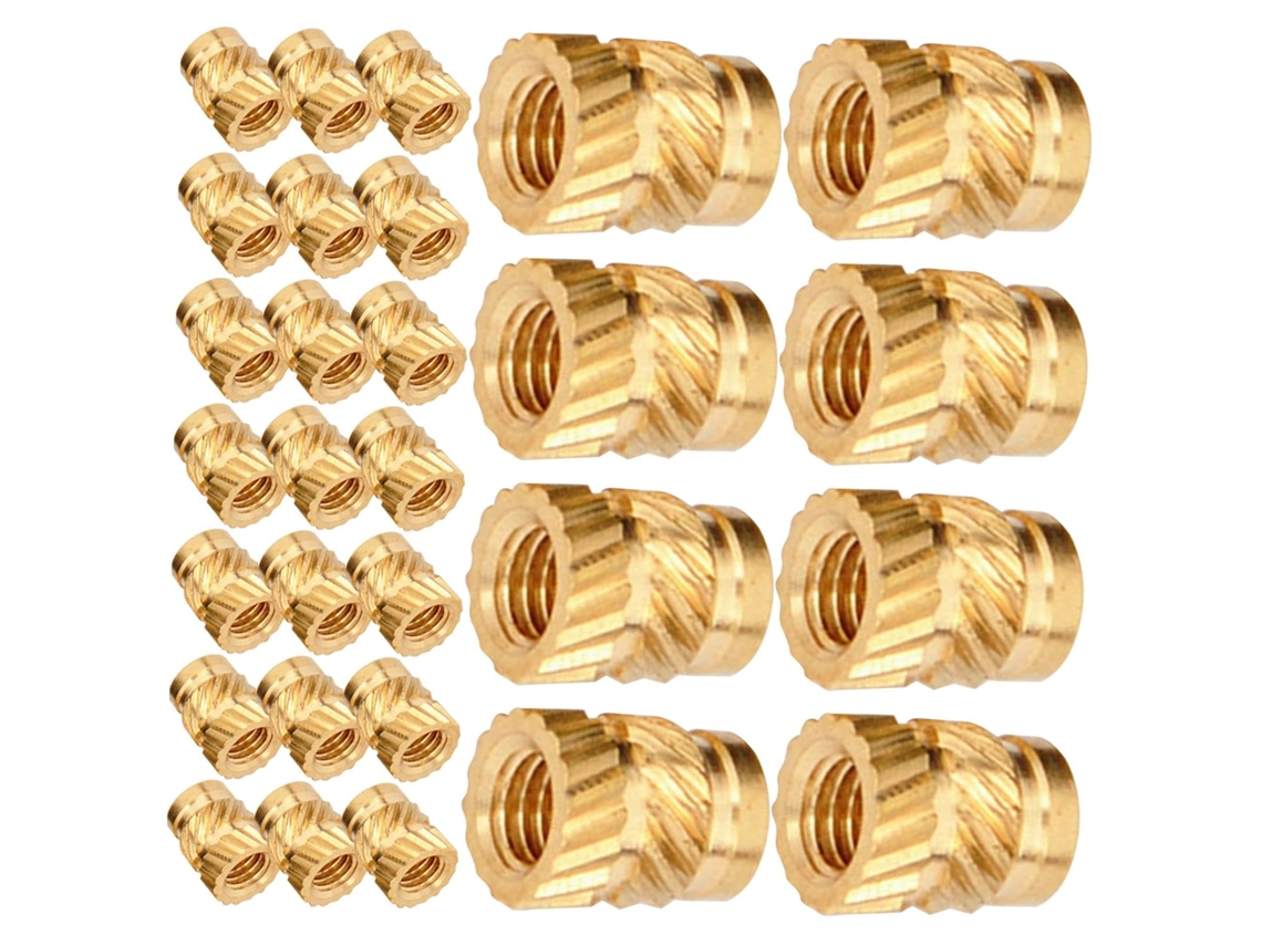 Porcas De Latão Recartilhadas M3 X 4,6 5,69 Mm, 100 Unidades, Padrão
