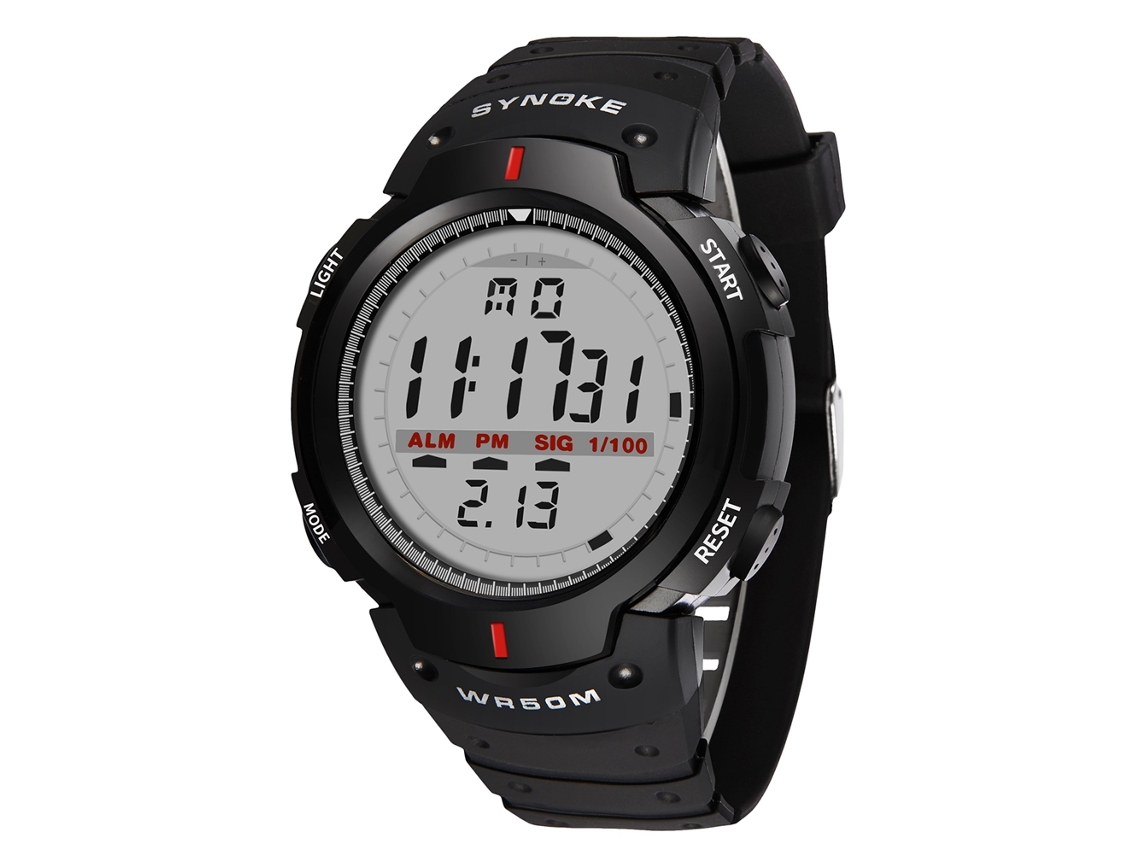 Relógio Eletrônico Digital Multifuncional Impermeável 30m Sport Wristwatch Preto