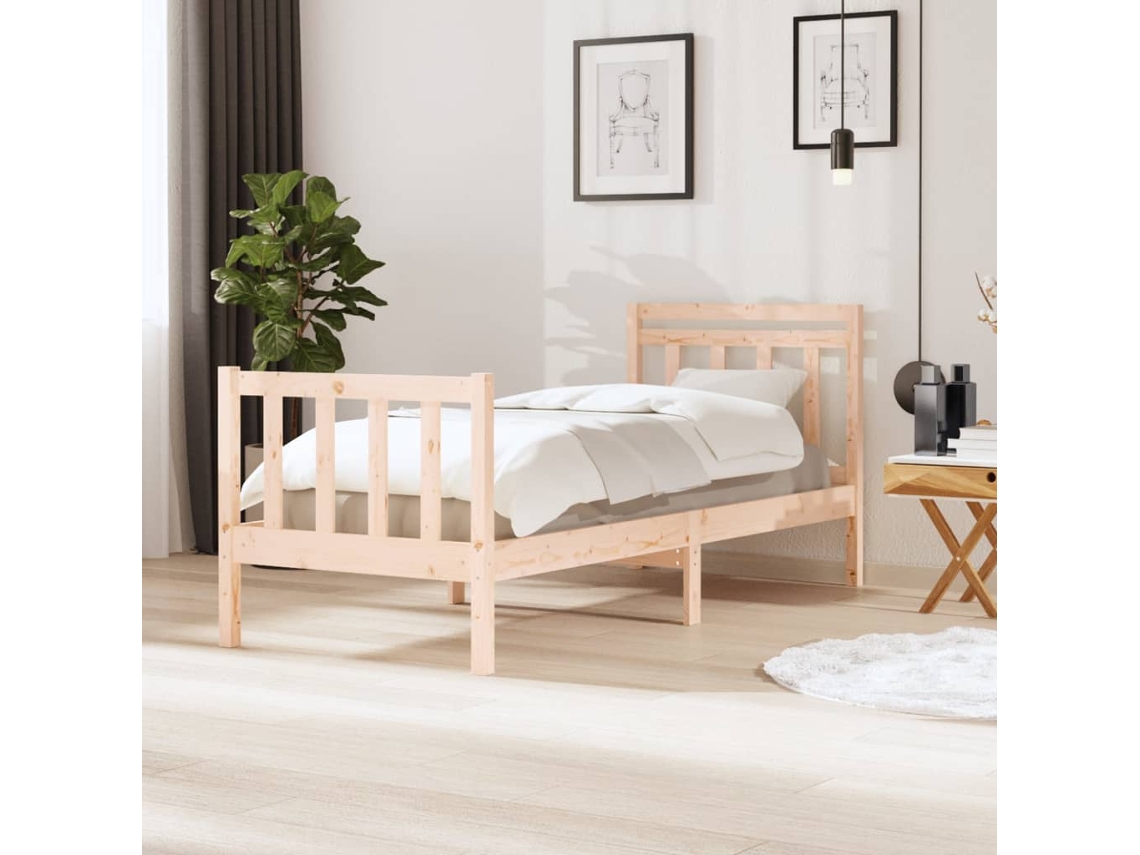 Estrutura De Cama Pequena Solteiro 75x190 Cm Madeira Maciça