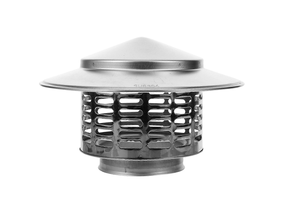 Tapa De Chimenea De Acero Inoxidable Para Techo Protector Contra Lluvia Y Aves Para Tubo De Escape De Estufa 18,50x18,50x12,50cm Plata