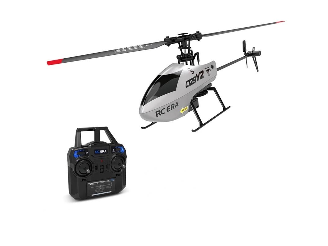 Helicóptero de Controle Remoto C129 V2 Brinquedo Drone para Crianças 2 Baterias Duração da Bateria: 15 Min Cinza YIZHOOD