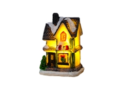 Decoração Natal Resina Pequena Casa Iluminação Neve Presente LAXISCREED