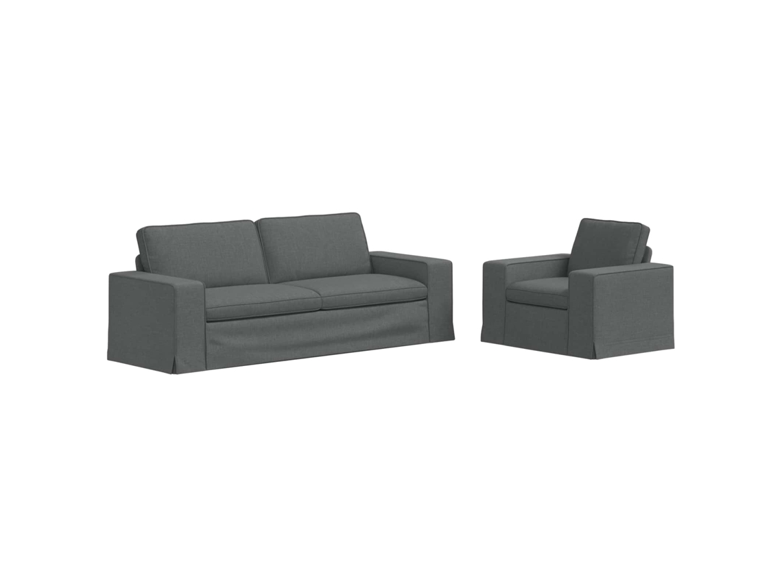 Maison Exclusive - Conjunto De Sofás 2 Unid. Cinza Escuro Tecido