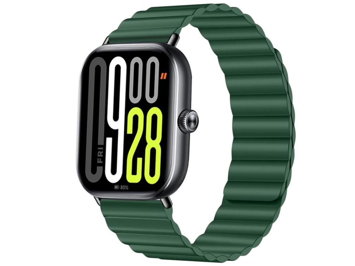 Bracelete Para Redmi Watch 6 / 5 / 4 - Silicone Macio - Fecho Magnético Verde Escuro