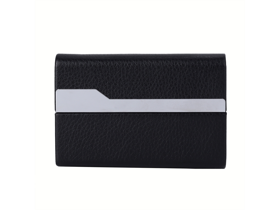 EIOORORRIY Estojo portátil de couro sintético para cigarros, tabaco e cartões (preto)