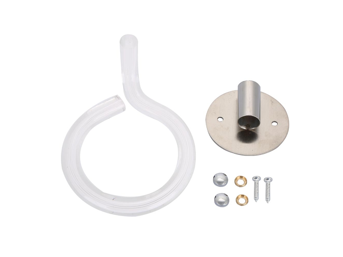 Suporte Para Secador De Cabelo De Aço Inox E Acrílico Sem Sução Para Mãos Livres 02