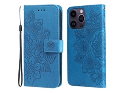 Capa Padrão Flores Para Iphone 15 Pro Max Pele Sintética Multicor