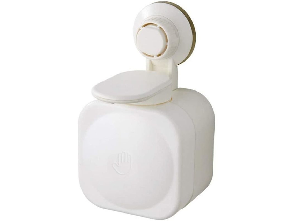 Dispenser de sabonete Nova Line de parede, ABS, manual, sanitário, sem furo, reutilizável, 8.5x9x15cm, branco 2025 S/MARCA