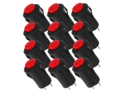 Conjunto De 12 Interruptores De Botão De Pressão Marítimos Vermelhos Pré-cabeados Para Travamento.