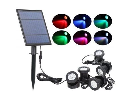 Conjunto De 5 Focos Solares Led Para Exterior Marca Modelo Ângulo Ajustável Cor Rgb Impermeável Ip65 Wasdk