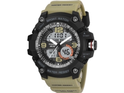 Relógio Digital Multifuncional Panars para Homem, Resistente À Água, Display Duplo, Esportivo Khaki