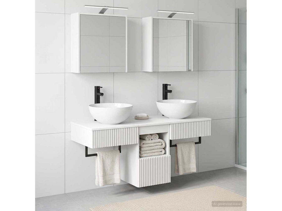 Vidaxl Conjunto De Armários Para Banheiro 5 Pcs Branco