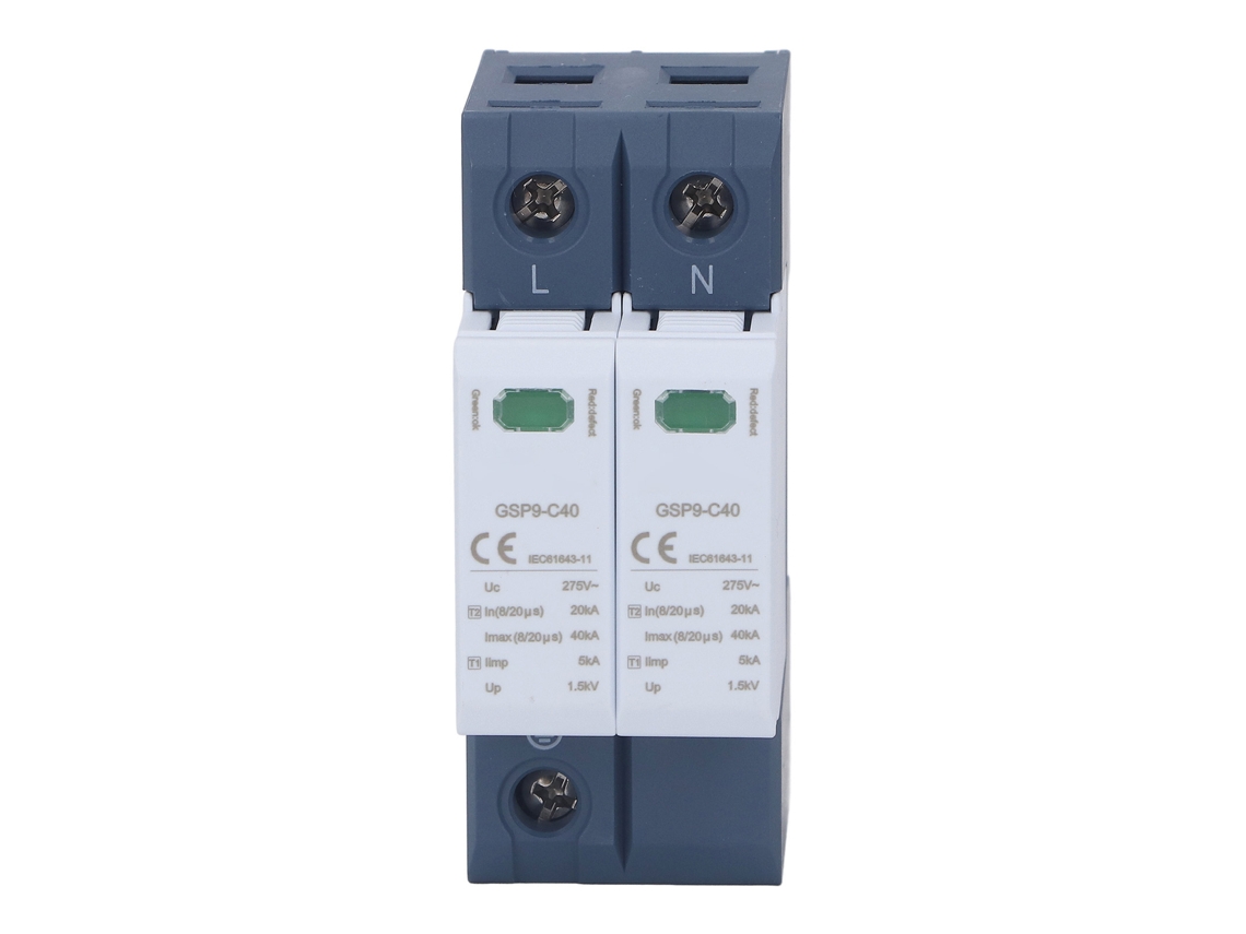 Dispositivo de proteção contra sobrecarga 40kA 2P 275V AC Protetor de tensão