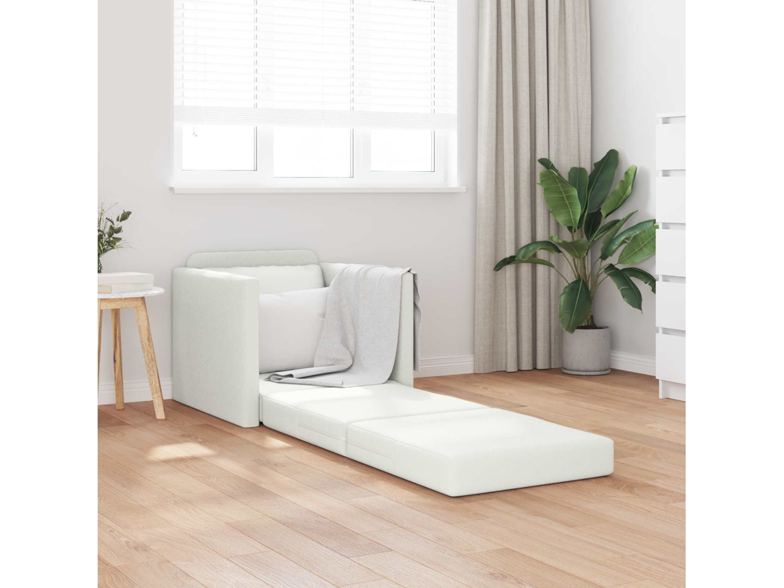 Vidaxl Sofá-cama 60cm Branco Couro Artificial