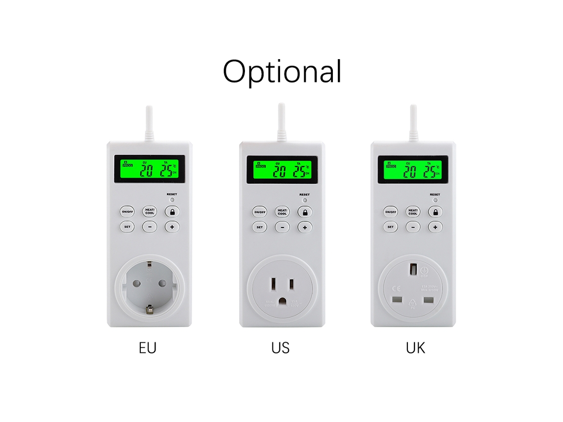 Termostato Plug in Sem Fio Programável com Sensor de Temperatura para Aquecedor e Cooler com MARCA