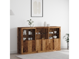 Aparador con luces LED Madera Vieja 181,5x37x100 cm Madera Sintética